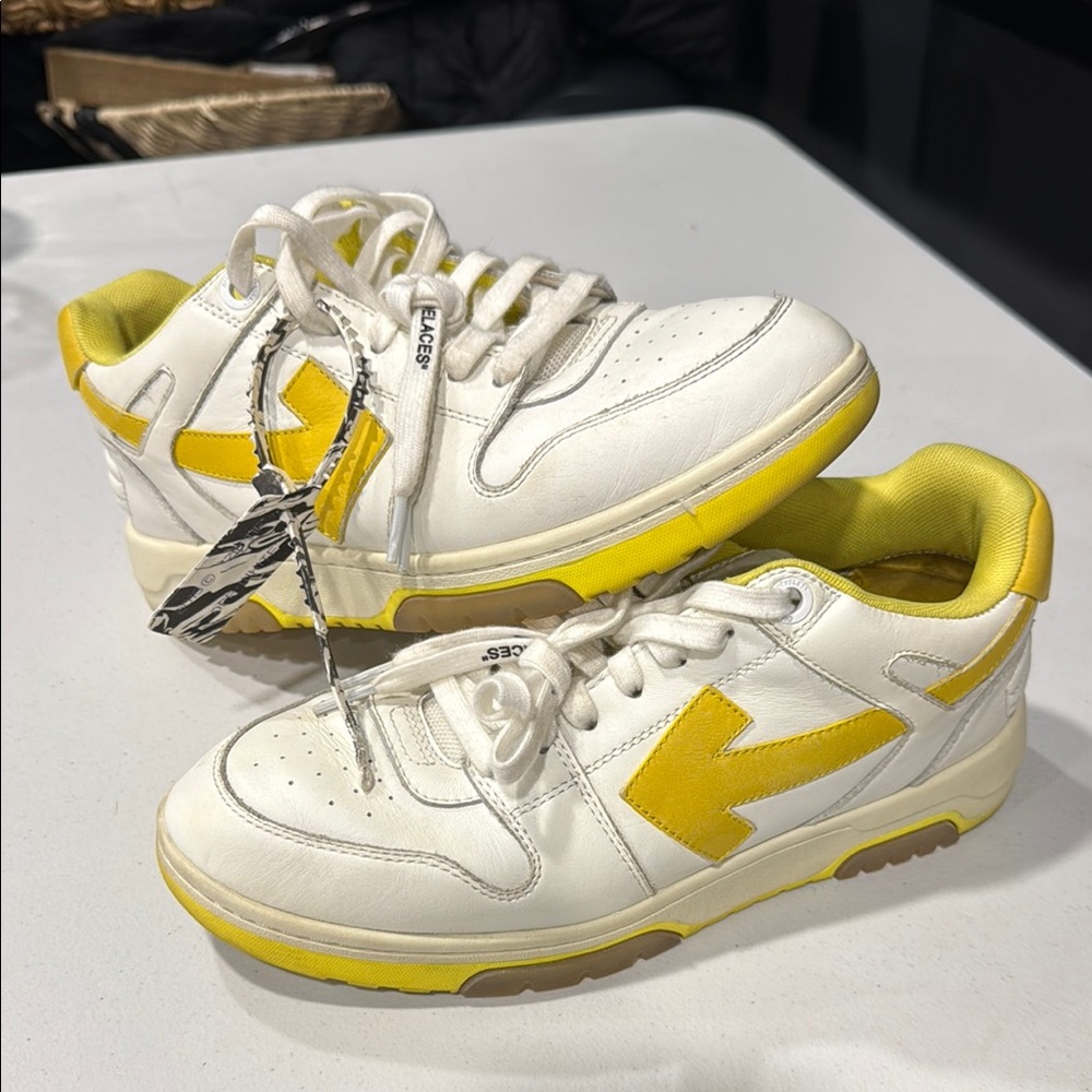 Off-White Yellow and White Sneakers